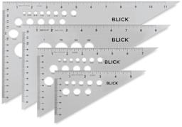 Blick Aluminum Triangles - 4 sizes of 30/60 degree triangles shown together
