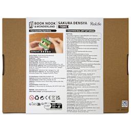 Rolife Sakura Densya DIY Book Nook Kit, back of packaging
