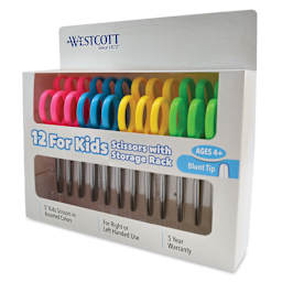 Westcott Hard Handle Kids Scissors - Pkg of 12, 5", Blunt, in packaging