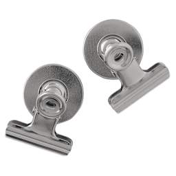 Officemate Magnetic Spring Clips - 2 Clips with magnetic backs shown