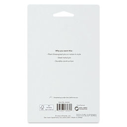 U Brands Push Pins - Potted Succulents, Pkg of 6, back of the packaging