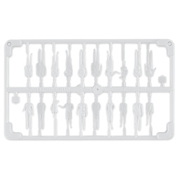 Schulcz Scale Model Figures - Hermoli Standing, Pkg of 20, 1:100, 1/8" (shown layered together and close-up)