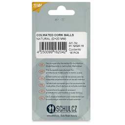 Schulcz Scale Model Foliage Spheres - Cork, 20 mm, Pkg of 15 (back of package)
