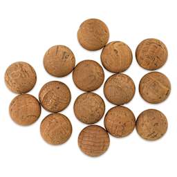 Schulcz Scale Model Foliage Spheres - Cork, 20 mm, Pkg of 15 (product out of package to show detail)