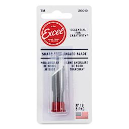 Excel Blades #19 Sharp Edge Angled Blades - Pkg of 5 front of packaging