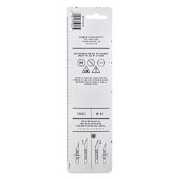 Excel Blades K1 Light Duty Knife with Assorted Blades, Pkg of 6, back of the packaging