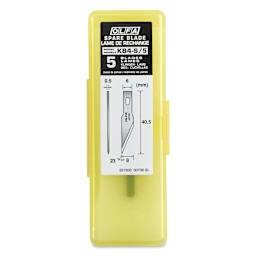 Olfa Precision Art Blades - Pkg of 5, top of the carrying case with lid closed