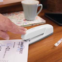 Swingline 747 Business Stapler - Arctic White stapling papers together