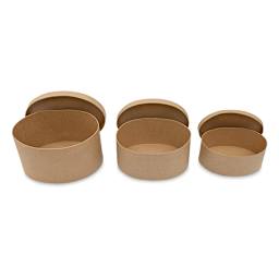 Paper Mache Box Set - Oval, Set of 3 - with lids off