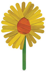 Finished project of Flower made with Colored Craftsticks