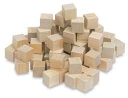 Hygloss Wooden Blocks - 72 pc 3/4 inch blocks shown in pile 