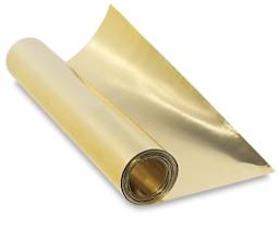 Pure Metal Tooling Foil - Brass Roll shown partially unrolled