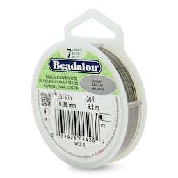 Beadalon 7 Strand Stringing Wire - .015" x 30 ft, Bright