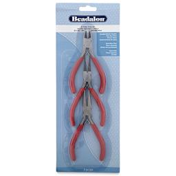 Beadalon Econo Pliers Tool Kit - Front of blister package showing 3 pliers