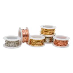 Colored Copper Wire Pack - 22 Gauge x 15 ft, Copper, Gold, and Silver, Set of 6