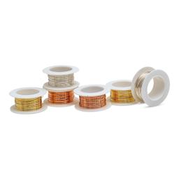Colored Copper Wire Pack - 26 Gauge x 15 ft, Copper, Gold, and Silver, Set of 6