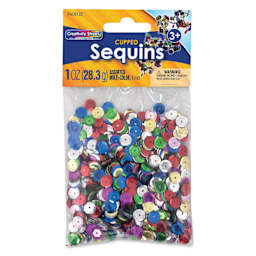 Creativity Street Cupped Sequins - Assorted Colors, 8 mm, 1 oz - front of packaging