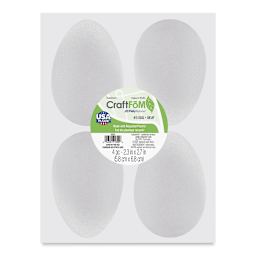 FloraCraft CraftFōM Blocks and Shapes - 2.3" x 2.7", Egg (Duck), Pkg of 4 - front of packaging