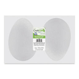 FloraCraft CraftFōM Blocks and Shapes - 2.8" x 3.6", Egg (Goose), Pkg of 2 - front of packaging