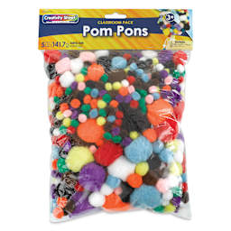 Creativity Street Pom Pons Assortments - Classroom Pack, Pkg of 300, front of the packaging