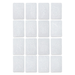 Roylco Rubbing Plates - Insects, Set of 16 laid out showing designs