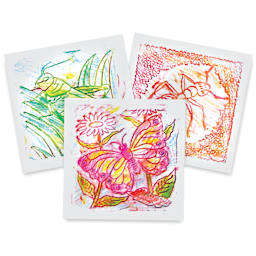 Roylco Rubbing Plate Set - Finished art examples using 3 Bug plates
