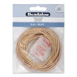 Beadalon Leather Cord - 2 mm x 5 meters, Natural
