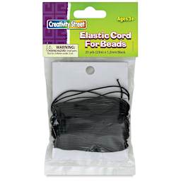 Creativity Street Elastic Cord - Black cord shown in package