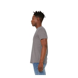 Bella Canvas Unisex T-shirt - Storm Heather, X-Large - on person, side
