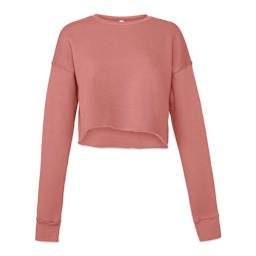 Bella Canvas Cropped Crew Fleece - Mauve, X-Large