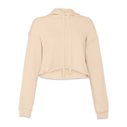 Bella + Canvas Cropped Fleece Hoodie - Heather Dust, Size Large - front