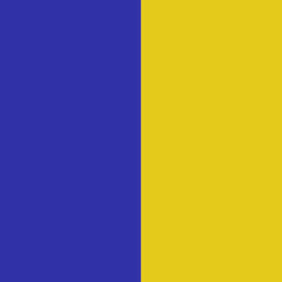 Pepperell Rexlace Duo - Close-up of Blue and Goldenrod Duo Lacing