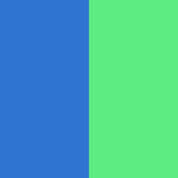 Pepperell Rexlace Duo - Close-up of Blue and Green Duo Lacing