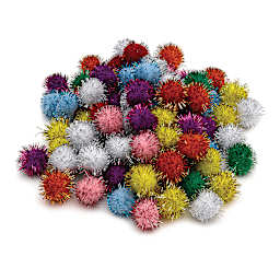 Glitter Poms - A pile of 1/2" Glitter Poms