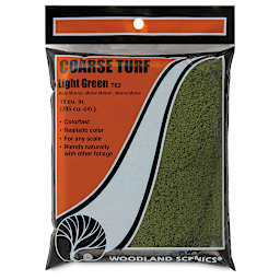 Woodland Scenics Model Scenery - Front of package of Coarse Turf in Light Green