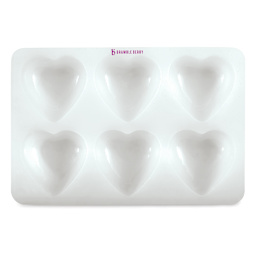 Bramble Berry Silicone Mold - Top view of 6 Heart Silicone Mold