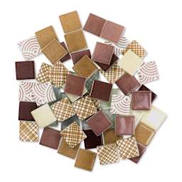 Mosaic Mercantile Patchwork Tiles - Maroon/Tan, 1 lb