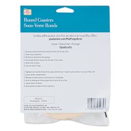 Plaid Mod Podge Resin Molds - Plywood Coaster, Pkg of 4, back of packaging
