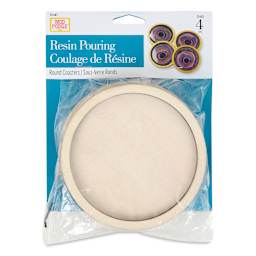 Plaid Mod Podge Resin Molds - Plywood Coaster, Pkg of 4, front of packaging