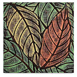 Cedar Canyon Rubbing Plates - Finished art using 1 Leaves design