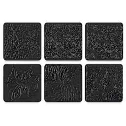 Cedar Canyon Rubbing Plates - Front view of 6 Floral Fantasy design plates