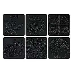Cedar Canyon Rubbing Plates - Front view of 6 Forest and Friends design plates