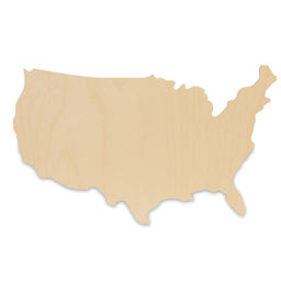 Walnut Hollow Birch Wood Shapes - Wooden plaque of United States
