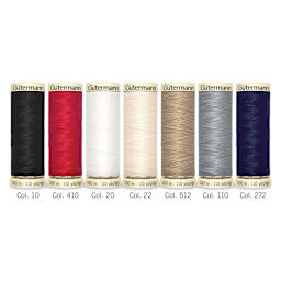 Gutermann Sew-All Polyester Thread - Set of 7, Basic Shades, 110 yd Spools