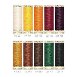 Gutermann Sew-All Polyester Thread - Set of 10, Fall Shades, 110 yd Spools