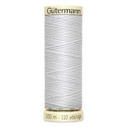 Gutermann Sew-All Polyester Thread - Silver, 110 yd Spool