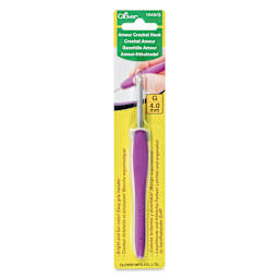 Clover Amour Aluminum Crochet Hook - G, 4 mm front of packaging