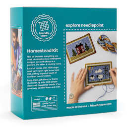 Friendly Loom Explore Needlepoint Homestead Kit front of packaging