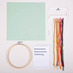 DMC Cross Stitch Kit - Red Bike, contents