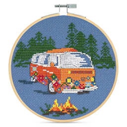 DMC Cross Stitch Kit - Orange Van, finished